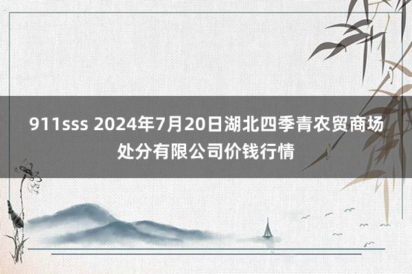 911sss 2024年7月20日湖北四季青农贸商场处分有限公司价钱行情