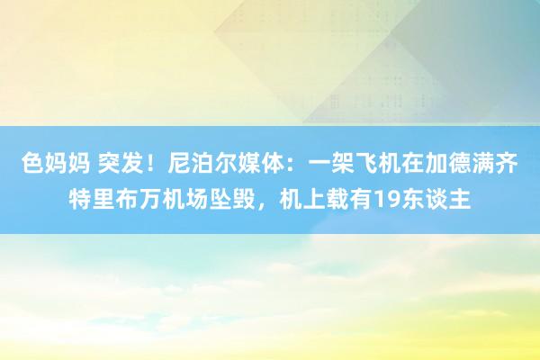 色妈妈 突发！尼泊尔媒体：一架飞机在加德满齐特里布万机场坠毁，机上载有19东谈主