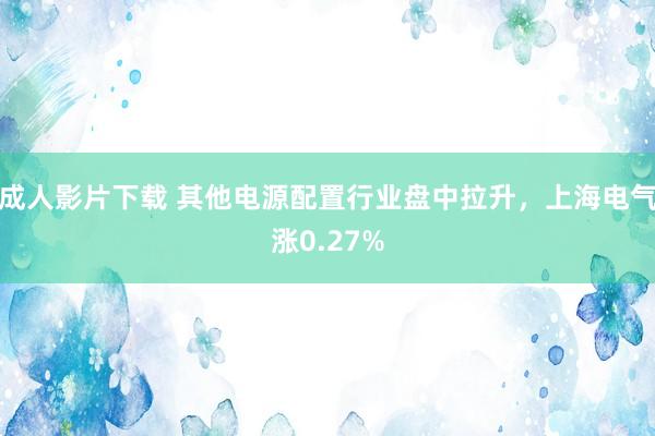 成人影片下载 其他电源配置行业盘中拉升，上海电气涨0.27%