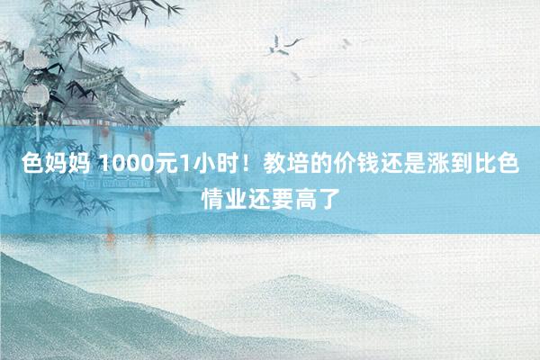 色妈妈 1000元1小时！教培的价钱还是涨到比色情业还要高了