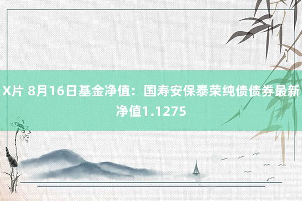 X片 8月16日基金净值：国寿安保泰荣纯债债券最新净值1.1275