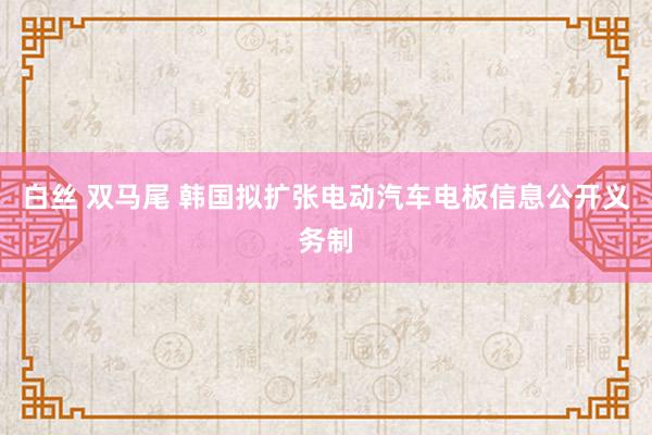 白丝 双马尾 韩国拟扩张电动汽车电板信息公开义务制