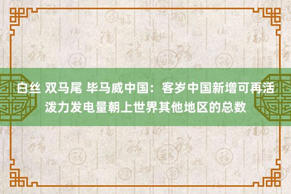 白丝 双马尾 毕马威中国：客岁中国新增可再活泼力发电量朝上世界其他地区的总数