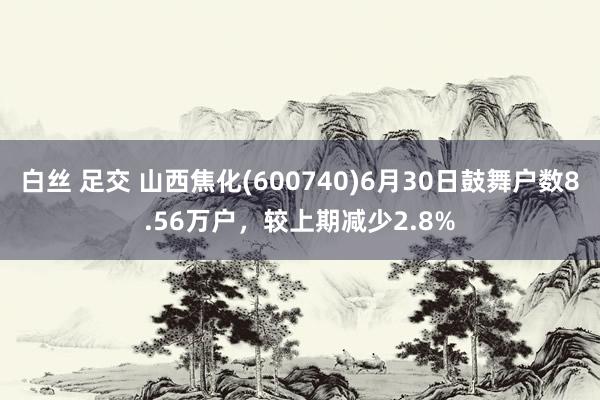 白丝 足交 山西焦化(600740)6月30日鼓舞户数8.56万户，较上期减少2.8%