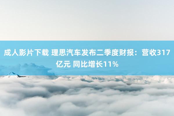 成人影片下载 理思汽车发布二季度财报：营收317亿元 同比增长11%