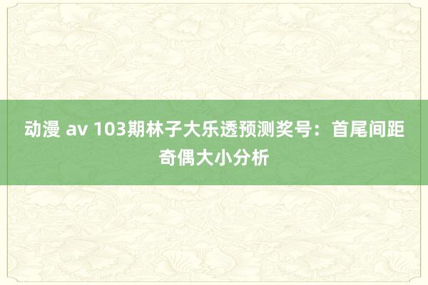 动漫 av 103期林子大乐透预测奖号：首尾间距奇偶大小分析