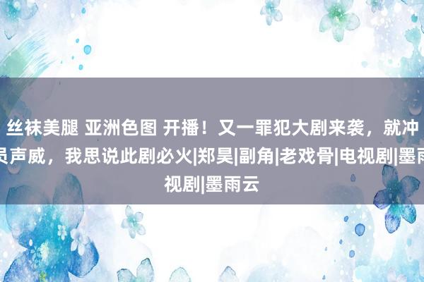 丝袜美腿 亚洲色图 开播！又一罪犯大剧来袭，就冲演员声威，我思说此剧必火|郑昊|副角|老戏骨|电视剧|墨雨云